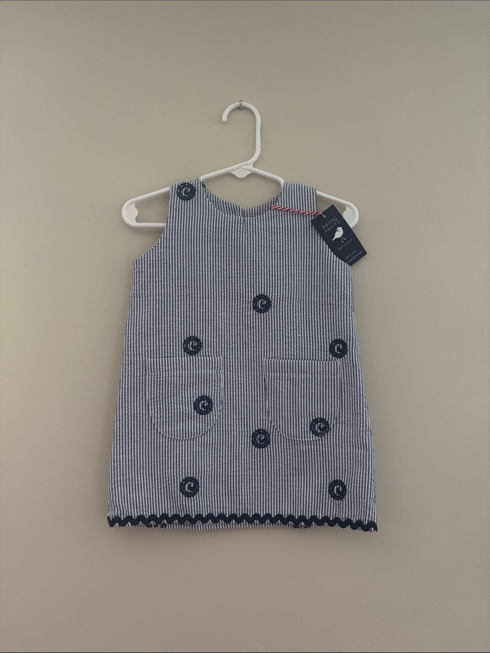 Cisco Brewers Seersucker Pinafore Dress NWT